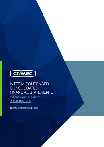 Thumbnail Civmec Limited Financial Report 2019-h1