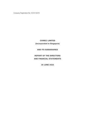 Thumbnail Civmec Limited Financial Report 2023