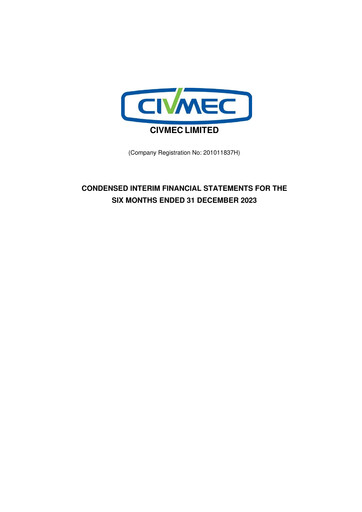Miniature Civmec Limited Rapport semestriel 2023-h1