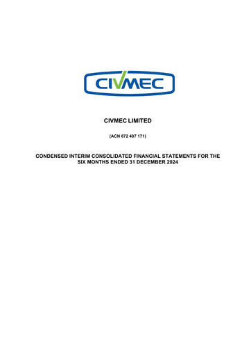 Miniature Civmec Limited Rapport semestriel 2024-h1