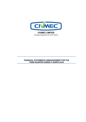 Thumbnail Civmec Limited Quarterly Report 2016-q3