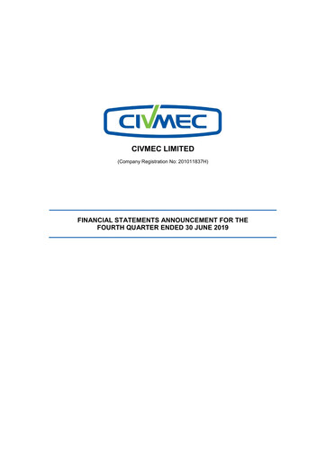 Vorschaubild Civmec Limited Quartalsbericht 2019-q4