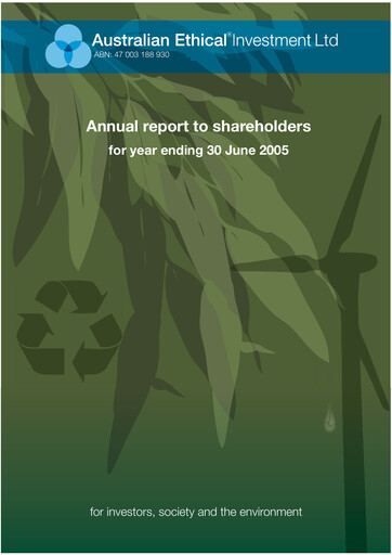 Miniature Australian Ethical Investment Limited Rapport annuel 2005