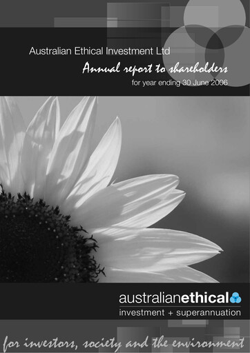 Miniature Australian Ethical Investment Limited Rapport annuel 2006