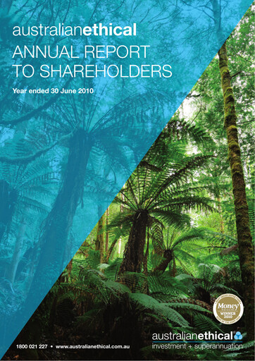 Miniature Australian Ethical Investment Limited Rapport annuel 2010