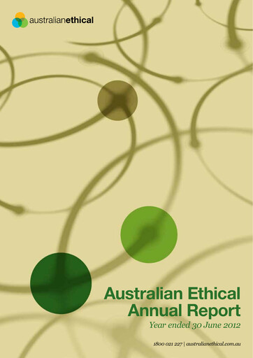 Miniature Australian Ethical Investment Limited Rapport annuel 2012