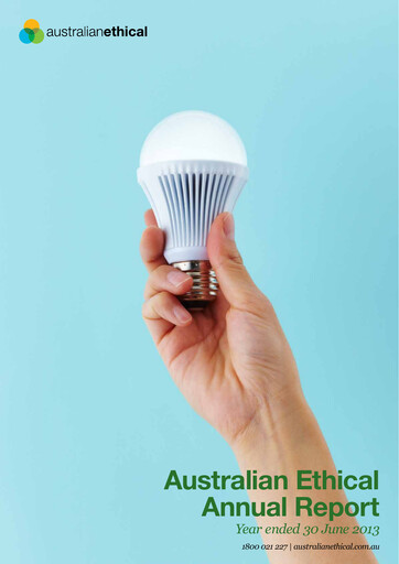 Miniature Australian Ethical Investment Limited Rapport annuel 2013