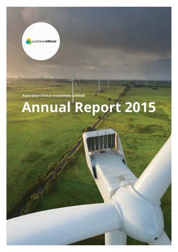 Miniature Australian Ethical Investment Limited Rapport annuel 2015