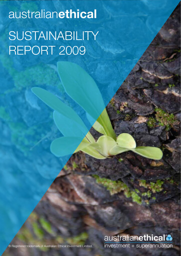 Vorschaubild Australian Ethical Investment Limited Nachhaltigkeitsbericht 2009