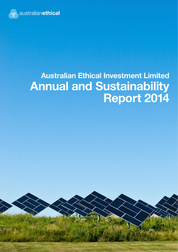 Miniature Australian Ethical Investment Limited Rapport de durabilité 2014