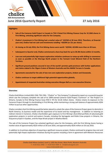 Thumbnail Chalice Mining Quarterly Report 2016-q2