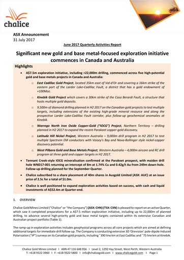Thumbnail Chalice Mining Quarterly Report 2017-q2