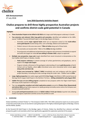 Thumbnail Chalice Mining Quarterly Report 2018-q2