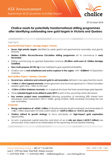 Thumbnail Chalice Mining Quarterly Report 2018-q3