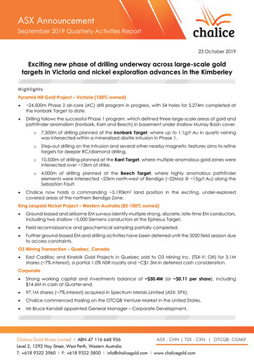 Thumbnail Chalice Mining Quarterly Report 2019-q3