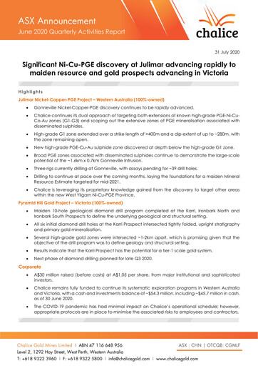 Thumbnail Chalice Mining Quarterly Report 2020-q2