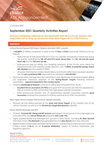 Thumbnail Chalice Mining Quarterly Report 2021-q3