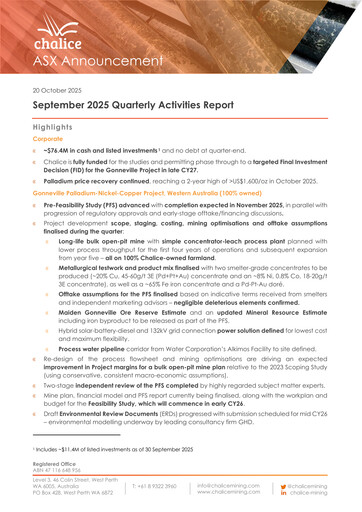 Vorschaubild Chalice Mining Quartalsbericht 2025-q3