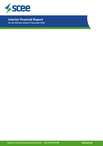 Thumbnail Southern Cross Electrical Engineering Financial Report 2020-h1