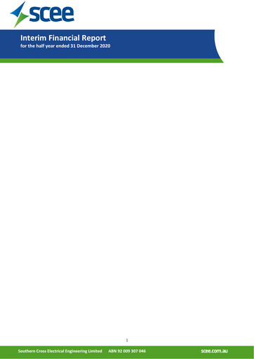 Thumbnail Southern Cross Electrical Engineering Financial Report 2021-h1