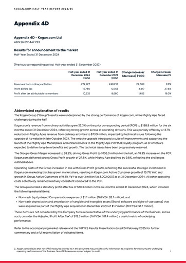 Thumbnail Kogan.com Ltd Half-year Report 2025-h1