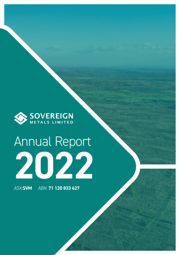 Thumbnail Sovereign Metals Annual Report 2022