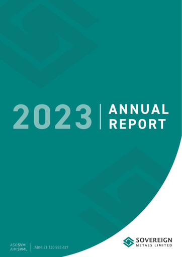 Thumbnail Sovereign Metals Annual Report 2023