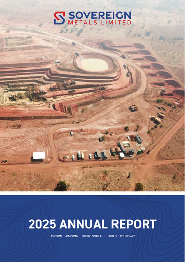 Thumbnail Sovereign Metals Annual Report 2025