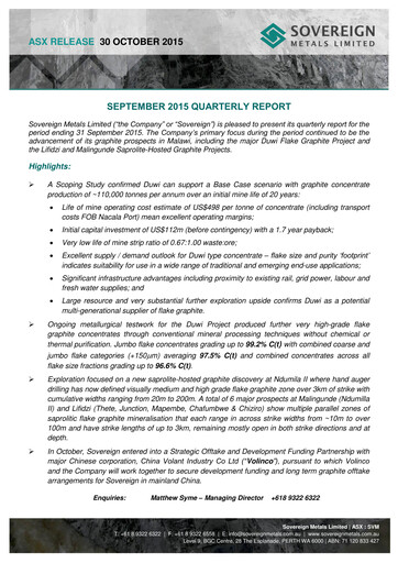 Thumbnail Sovereign Metals Quarterly Report 2015-q1