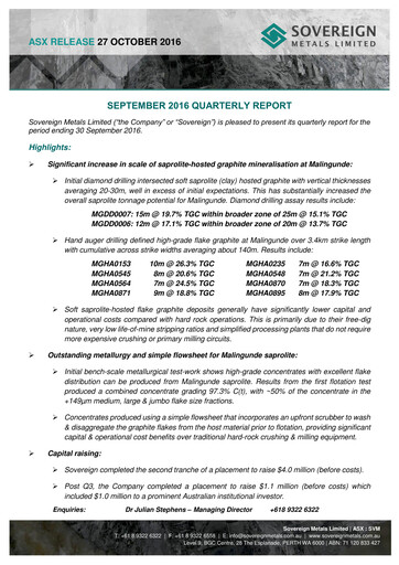 Thumbnail Sovereign Metals Quarterly Report 2016-q1