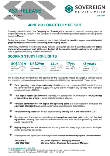 Thumbnail Sovereign Metals Quarterly Report 2017-q4