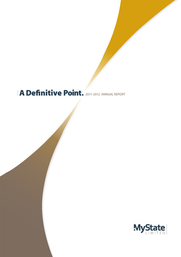Thumbnail MyState Limited Annual Report 2012