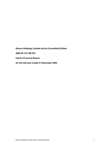 Thumbnail Emeco Holdings Financial Report 2007-h1