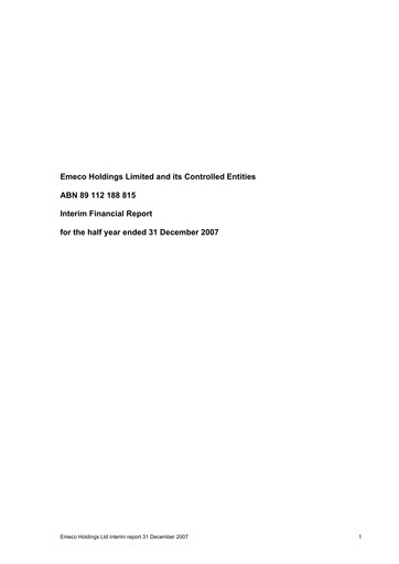 Thumbnail Emeco Holdings Financial Report 2008-h1