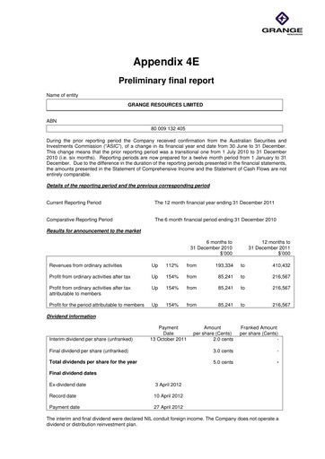 Thumbnail Grange Resources Annual Report 2011