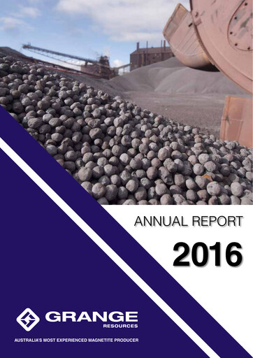 Thumbnail Grange Resources Annual Report 2016