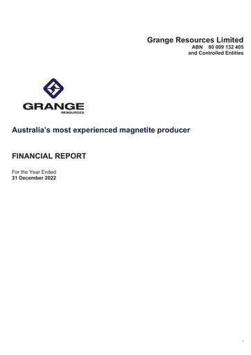 Thumbnail Grange Resources Financial Statement 2022