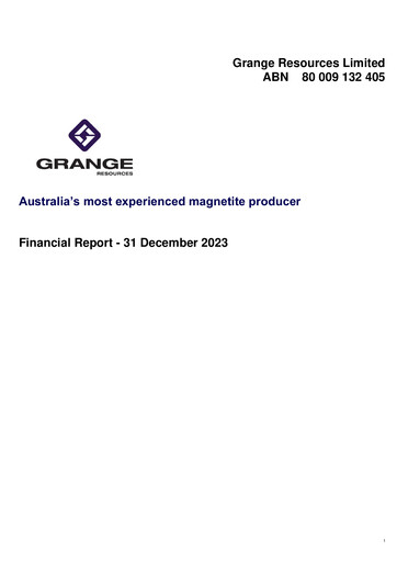 Thumbnail Grange Resources Financial Statement 2023