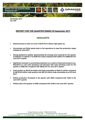 Vorschaubild Grange Resources Quartalsbericht 2017-q3