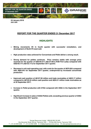 Vorschaubild Grange Resources Quartalsbericht 2017-q4