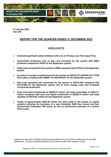 Thumbnail Grange Resources Quarterly Report 2022-q4