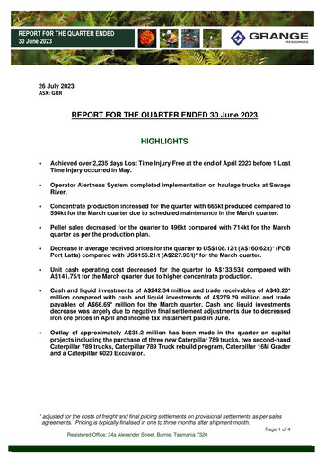 Thumbnail Grange Resources Quarterly Report 2023-q2