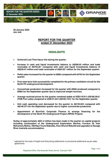 Thumbnail Grange Resources Quarterly Report 2024-q4