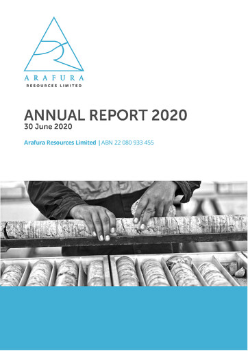 Thumbnail Arafura Rare Earths Annual Report 2020