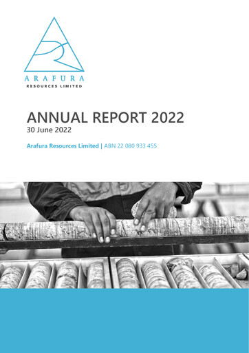 Thumbnail Arafura Rare Earths Annual Report 2022
