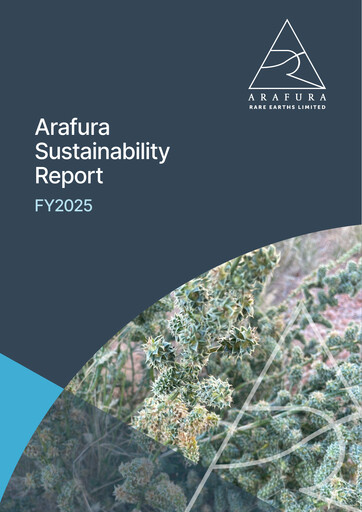Thumbnail Arafura Rare Earths Sustainability Report 2025