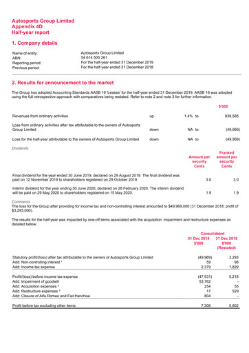 Thumbnail Autosports Group Half-year Report 2020-h1