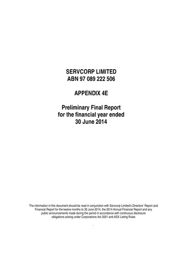 Thumbnail Servcorp Limited Financial Statement 2014