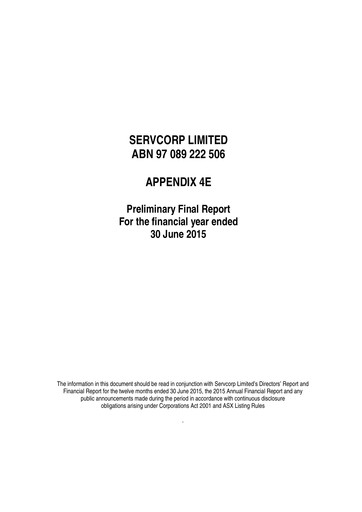 Thumbnail Servcorp Limited Financial Statement 2015