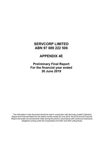 Thumbnail Servcorp Limited Financial Statement 2019